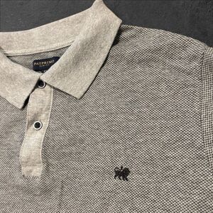 Patprimo Mens XL Slim Fit Polo Shirt Gray Textured Knit Short Sleeve Casual